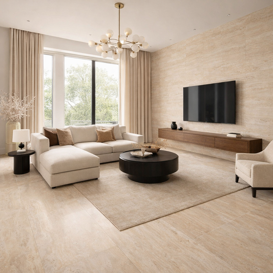 Bodenfliese 60x120 Kütahya Ravel Beige Feinsteinzeug Rektifiziert