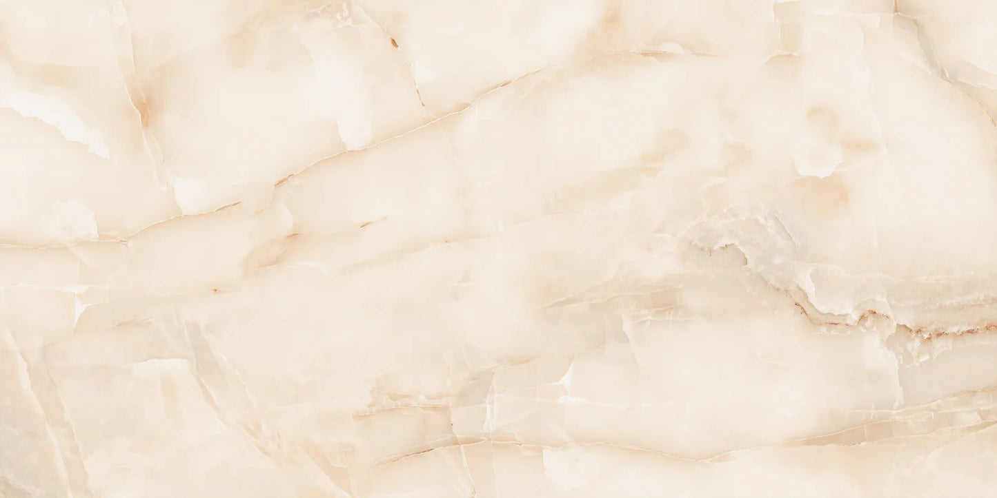 Bodenfliese 60x120 cm Onyx Crema Hochglanz Feinsteinzeug Premium