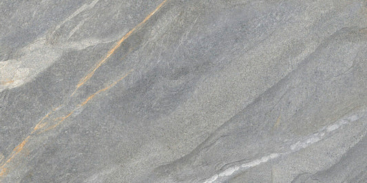 Bodenfliese 30x60 cm Natursteinoptik Grau Feinsteinzeug Rektifiziert