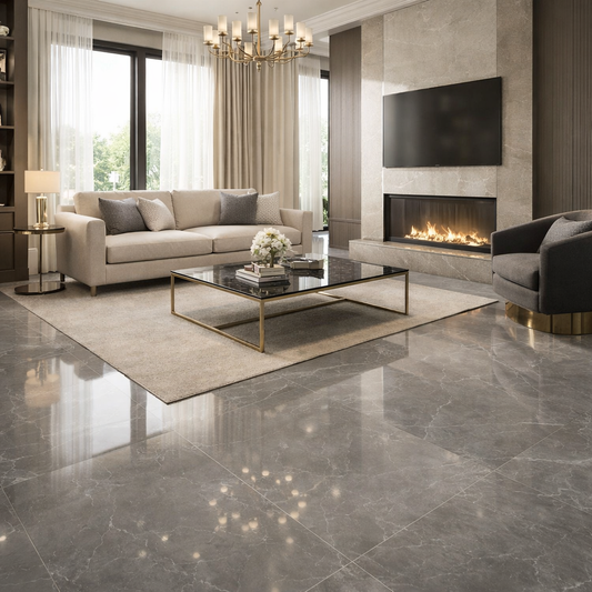 Kütahya Pulpis Prime Dark Grey Bodenfliese 60x120 poliert Feinsteinzeug