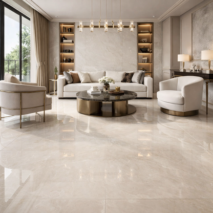 Kütahya Pulpis Prime Light Grey Bodenfliesen 60x120 Hochglanz