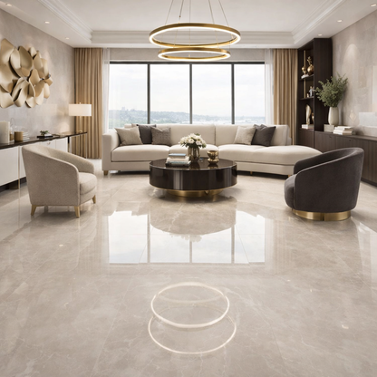 Kütahya Pulpis Prime Light Grey Bodenfliesen 60x120 Hochglanz