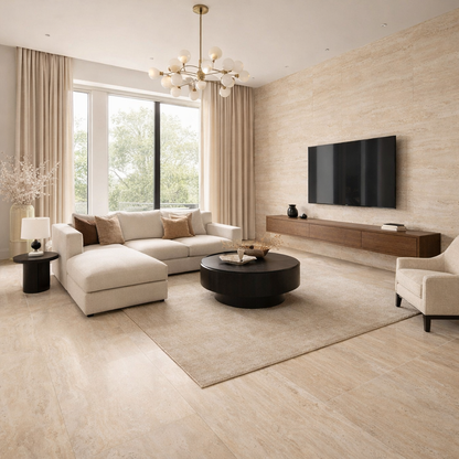 Bodenfliese 60x120 Kütahya Ravel Beige Feinsteinzeug Rektifiziert