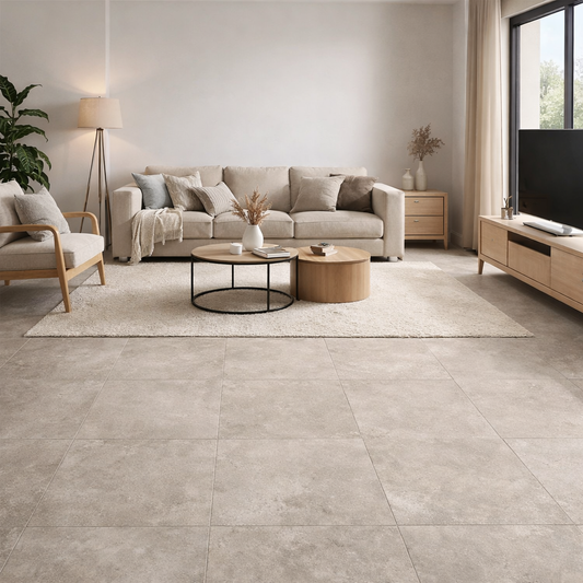 Bodenfliesen 60x60 Silbergrau Betonoptik Matt R10 Feinsteinzeug