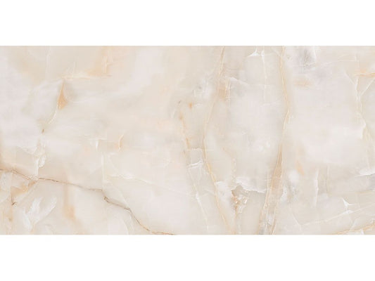 Bodenfliesen 60x120 Onyx Creme Hochglanz Feinsteinzeug Rektifiziert