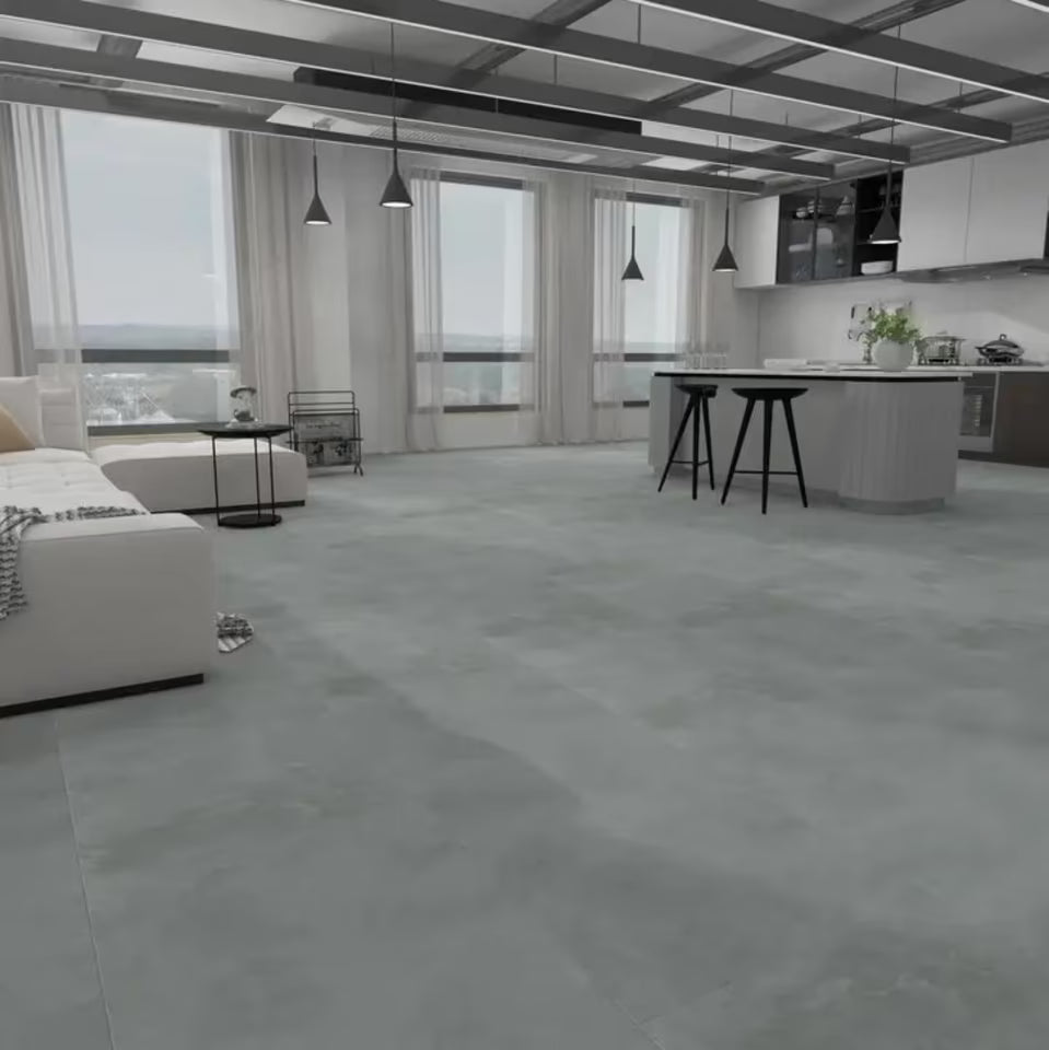 Klick Vinylboden Fliesen Grau Betonoptik XXL