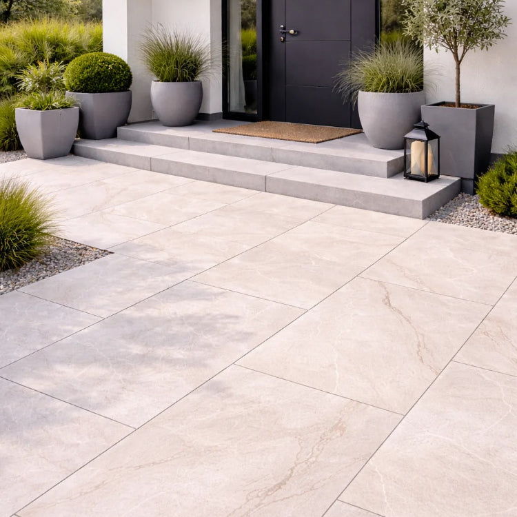 Terrassenplatte City Wave White 120x60 cm Feinsteinzeug