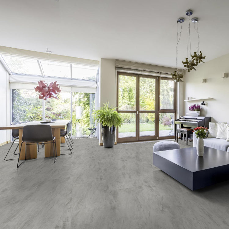 Klick-Vinyl Cool Grey XL | Vinylboden Fliesenoptik Stein grau