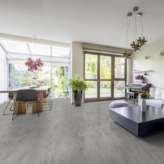 Klick-Vinyl Cool Grey XL | Vinylboden Fliesenoptik Stein grau