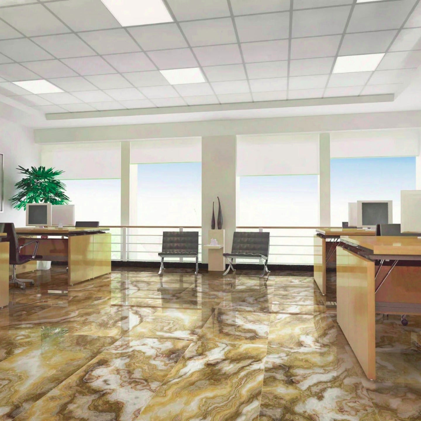 Bodenfliese Hochglanz 60×120 cm Feinsteinzeug – Edle Marmoroptik