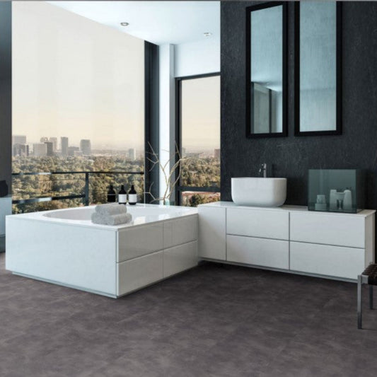 Klick-Vinyl Dark Grey | Vinylboden Steinoptik Beton dunkelgrau