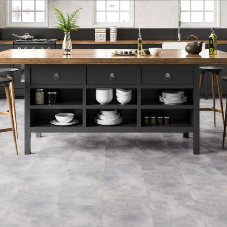 Klick-Vinyl Light Grey | Vinylboden Steinoptik Beton hellgrau
