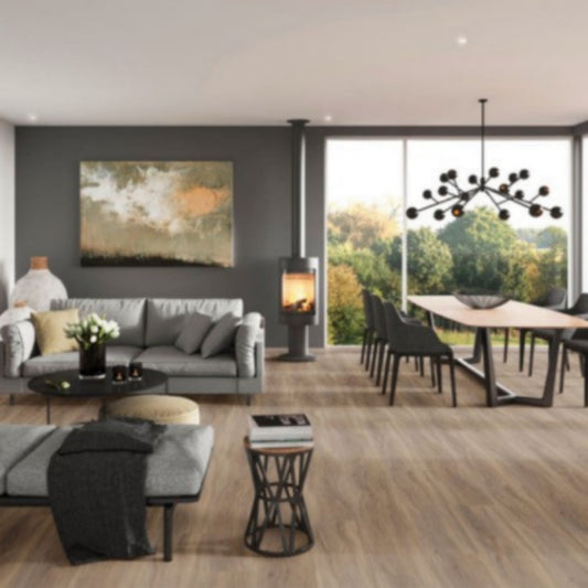 Klick-Vinyl Barcelona | Vinylboden grau Eiche Holzoptik