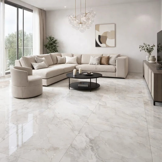 Bodenfliesen 60x120 cm Kütahya Marea White Feinsteinzeug Poliert