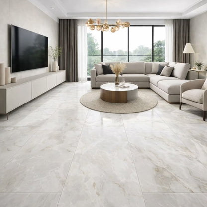 Bodenfliesen 60x120 cm Kütahya Marea White Feinsteinzeug Poliert