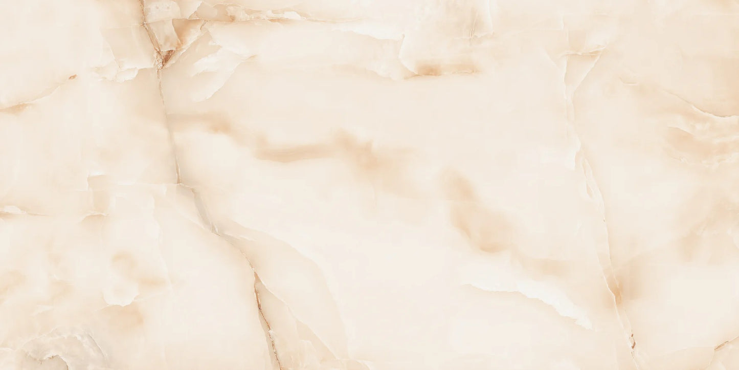 Bodenfliese 60x120 cm Onyx Crema Hochglanz Feinsteinzeug Premium