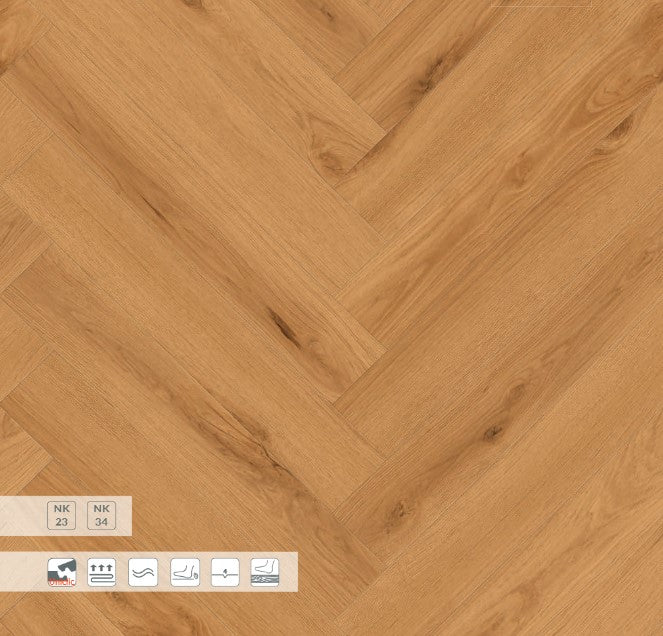 Klick-Vinyl Fischgrät Creek | Vinylboden Holzoptik Eiche natur