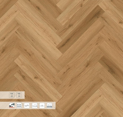 Klick-Vinyl Fischgrät Glade | Vinylboden Holzoptik natürliche Eiche