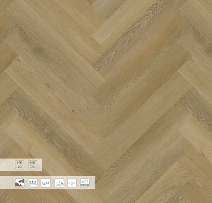 Klick-Vinyl Fischgrät Haze | Vinylboden Holzoptik beige Eiche