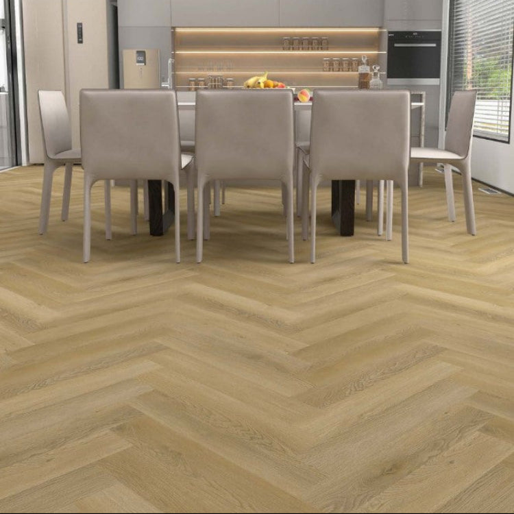 Klick-Vinyl Fischgrät Haze | Vinylboden Holzoptik beige Eiche