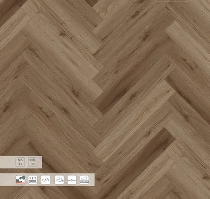 Klick-Vinyl Fischgrät Moss | Vinylboden Holzoptik graue Eiche