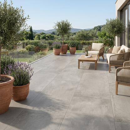Terrassenplatten 60x120x2cm Kütahya Infinity Grey Feinsteinzeug