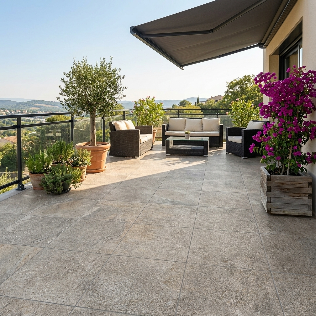 Terrassenplatte Bourgogna Greige Outdoor 60×60×2cm