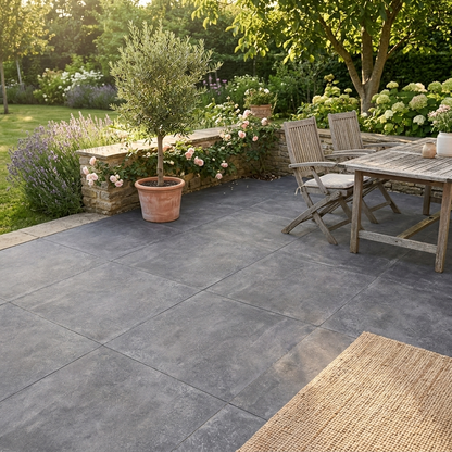 Terrassenplatten 80x80x2cm Anthrazit Feinsteinzeug