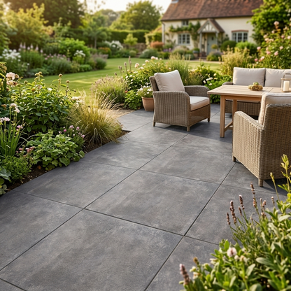 Terrassenplatten 80x80x2cm Anthrazit Feinsteinzeug