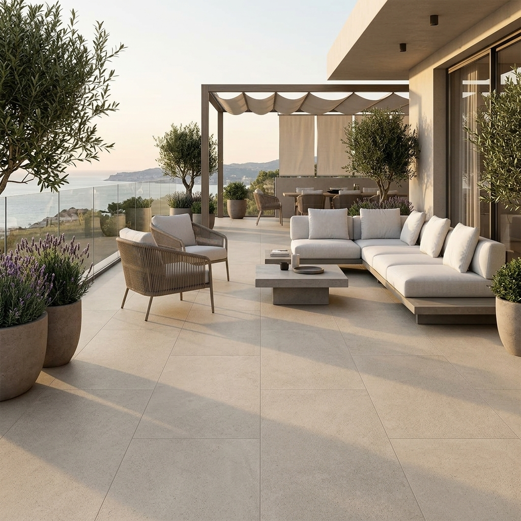 Terrassenplatte 60x120x2 cm Kütahya Infinity Marfil Feinsteinzeug
