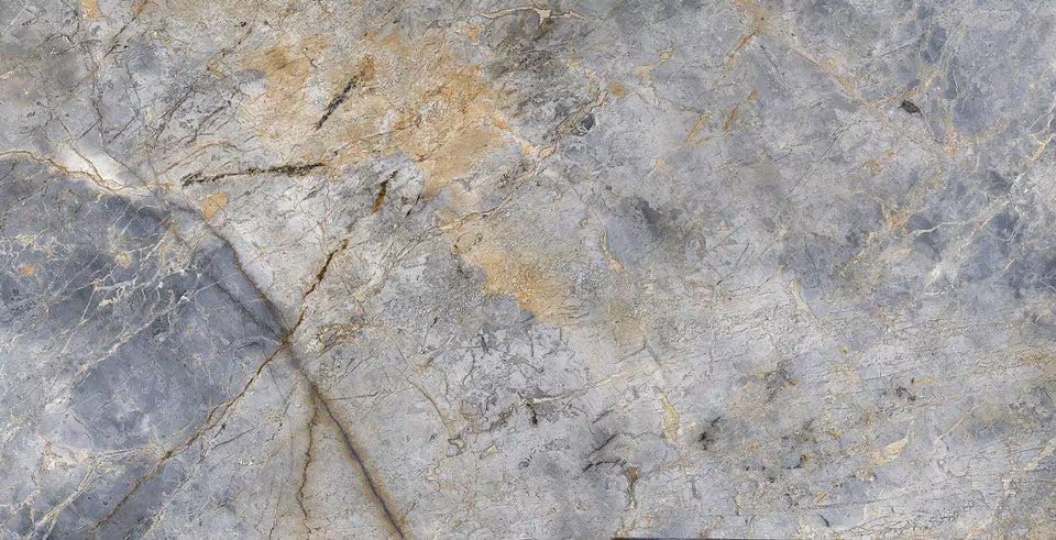 Bodenfliese 120x60 Hochglanz Blau Grau Natursteinoptik Feinsteinzeug