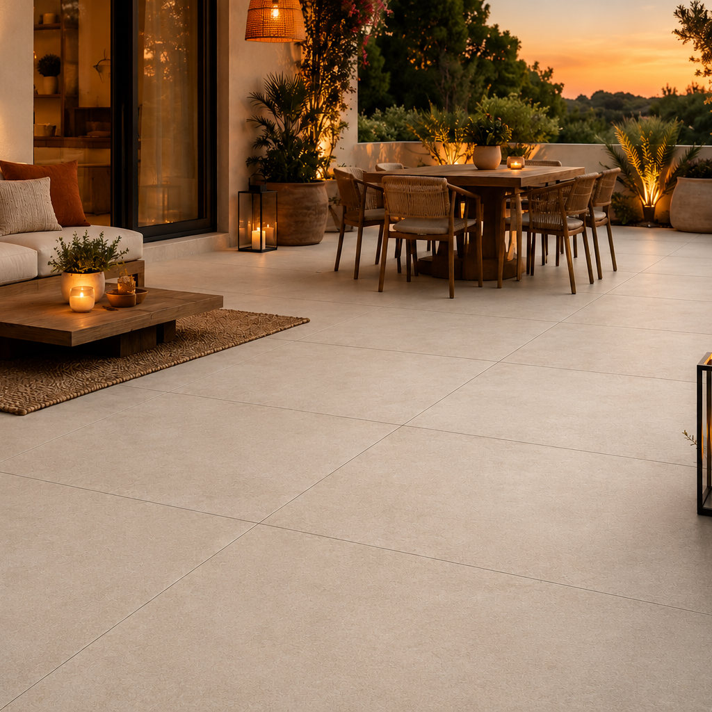 Terrassenplatten 80x80x2 cm Kütahya Infinity Marfil Feinsteinzeug