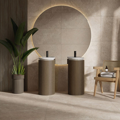 Bodenfliese 60x120 cm Beige Feinsteinzeug Travertinoptik