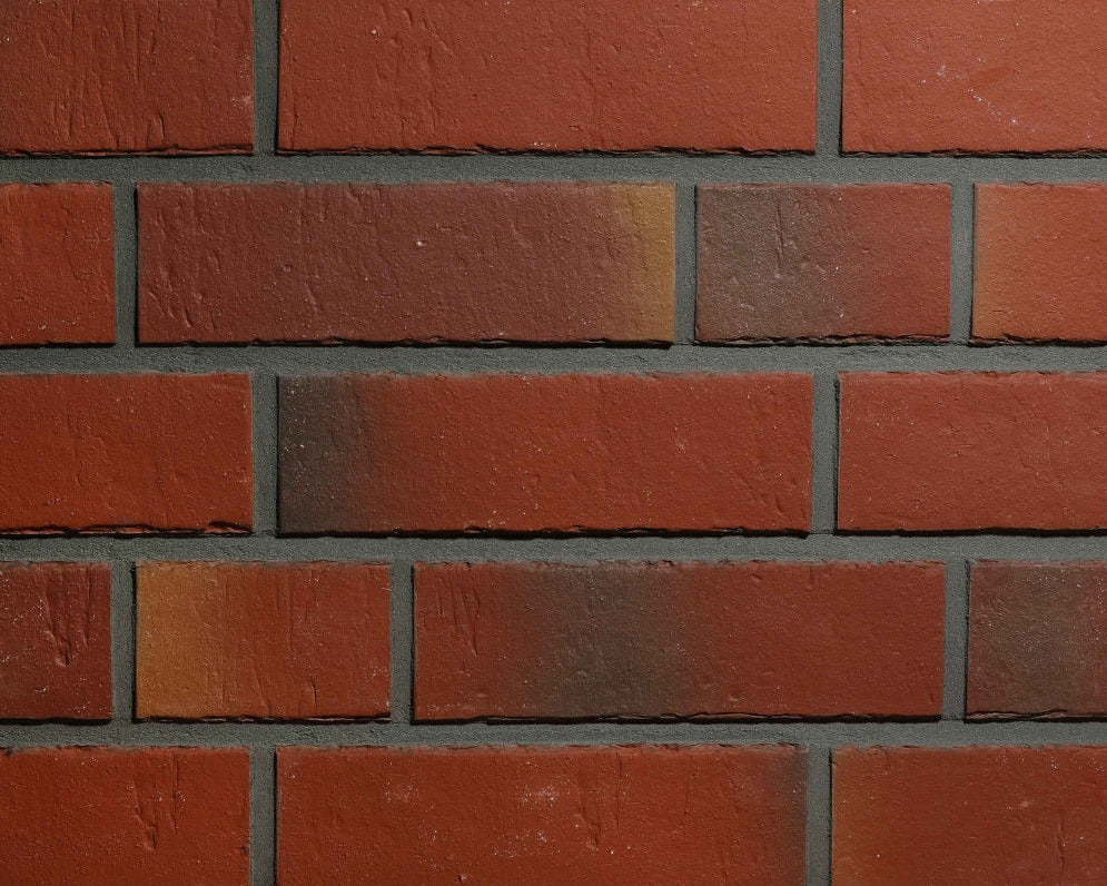 Klinker-Riemchen Rot-bunt  240×14×71 mm NF Fassadenriemchen