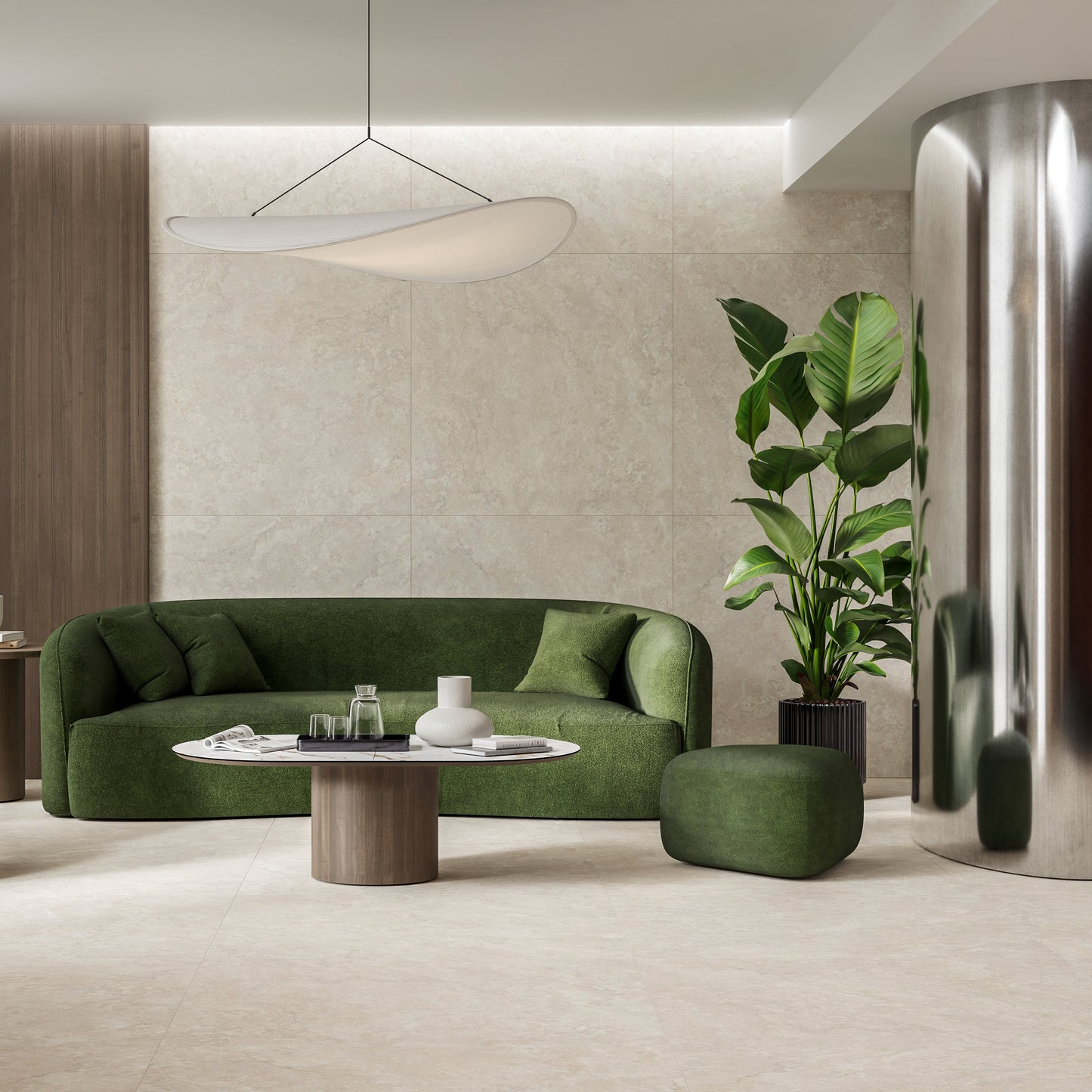 Bodenfliese 60x120 cm Beige Feinsteinzeug Betonoptik